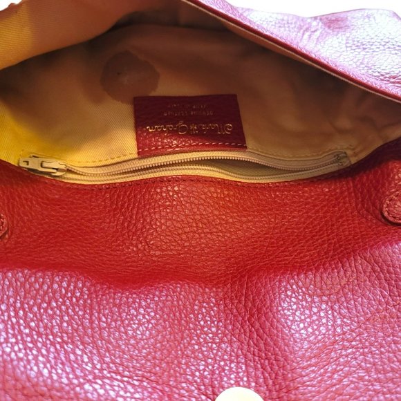 Mark and Graham Purse Red and Gold Leather Shoulder Bag Italian Handbag DH667 - Picture 6 of 9